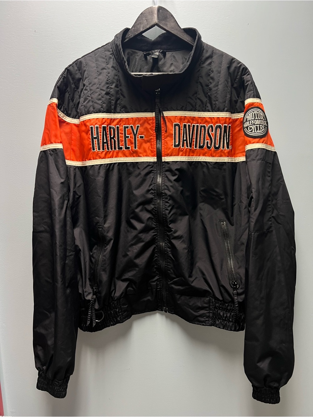Harley-Davidson Men's Nylon Outer-Shell Zip-Up Racing Jacket